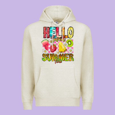 Hello Sweet Summer Time Premium Hoodie Designed By Cowhidedigitalart