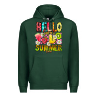 Sports Green Hello Sweet Summer Time Premium Hoodie - CowhideDigitalArt
