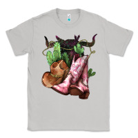 Moon Dust Cowgirl boots hat horns cactus Classic Tee - HowdyJamesFarm