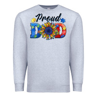 Heather Grey proud dad autism Premium Sweatshirt - BarkalooDesign