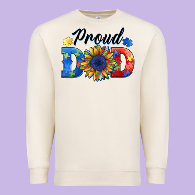 Proud Dad Autism Premium Sweatshirt Designed By Barkaloodesign