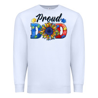 White proud dad autism Premium Sweatshirt - BarkalooDesign