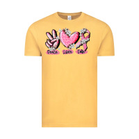 Vintage Mustard peace love cure breast cancer Vintage Tee - CowGirlArtShop