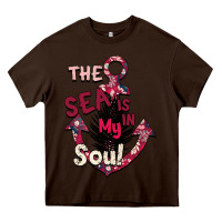 Chocolate Brown Summer decor The sea is in my Soul Heavy Core Tee - Bettercallsaul