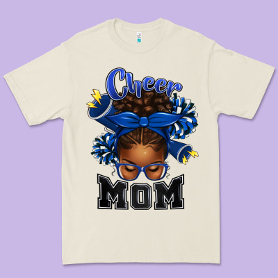Cheer Mom Afro Messy Bun Premium Tee Designed By Texasbilliewilder