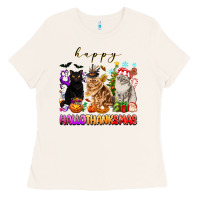 Happy Hallothanksmas Cats Ladies Tee | Teevron