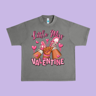Little Miss Valentine Afro Kid Sneakers Urban Heavy Tee Designed By Ranaportraitstore