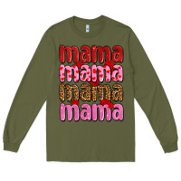 Army Green valentines day mama olivia Long Sleeve Tee - OliviaCreatesArt