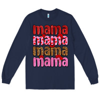 Navy valentines day mama olivia Long Sleeve Tee - OliviaCreatesArt