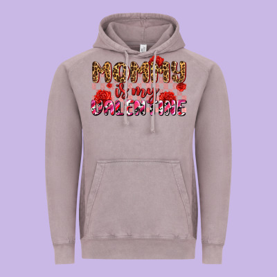 Mommy Is My Valentine Olıvıa Vintage Hoodie Designed By Oliviacreatesart