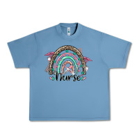 Pebble Blue nurse rainbow Urban Heavy Tee - CowGirlArtShop