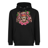 Black pink floral baby goat rainbow Heavyweight Hoodie - BarkalooDesign