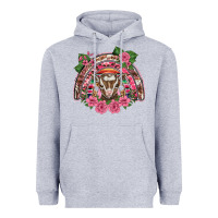 Heather Grey pink floral baby goat rainbow Heavyweight Hoodie - BarkalooDesign