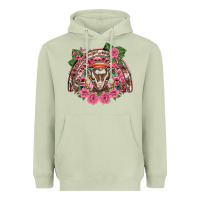 Matcha pink floral baby goat rainbow Heavyweight Hoodie - BarkalooDesign