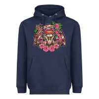 Navy pink floral baby goat rainbow Heavyweight Hoodie - BarkalooDesign