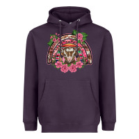 Plum pink floral baby goat rainbow Heavyweight Hoodie - BarkalooDesign