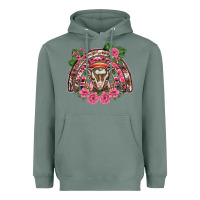 Sage pink floral baby goat rainbow Heavyweight Hoodie - BarkalooDesign