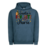 Pigment Midnight Navy santa's favorite nurse Urban Hoodie - AdoDesignShop