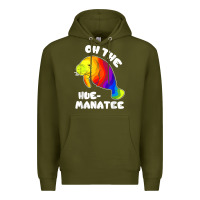 Army Green oh the hue manatee funny manatee shirts manatee gifts t shirt Premium Hoodie - longCreatives