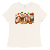 Bone Pumpkin Spice Coffee Cups Ladies Tee - texasbilliewilder