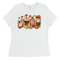 White Pumpkin Spice Coffee Cups Ladies Tee - texasbilliewilder