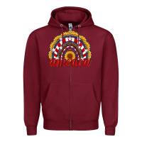 Burgundy america sunflower rainbow Zipper Hoodie - Artiststas