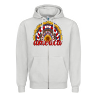 Dove Grey america sunflower rainbow Zipper Hoodie - Artiststas