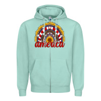 Seafoam america sunflower rainbow Zipper Hoodie - Artiststas