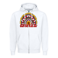 White america sunflower rainbow Zipper Hoodie - Artiststas