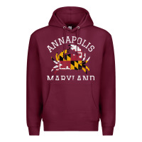 Burgundy Annapolis Maryland Crab State Flag Home Travel Vintage Premium Hoodie - longCreatives