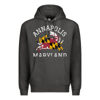 Charcoal Heather Annapolis Maryland Crab State Flag Home Travel Vintage Premium Hoodie - longCreatives