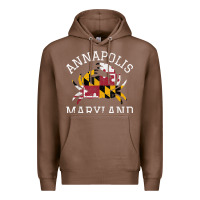 Chestnut Annapolis Maryland Crab State Flag Home Travel Vintage Premium Hoodie - longCreatives
