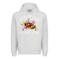 Dove Grey Annapolis Maryland Crab State Flag Home Travel Vintage Premium Hoodie - longCreatives