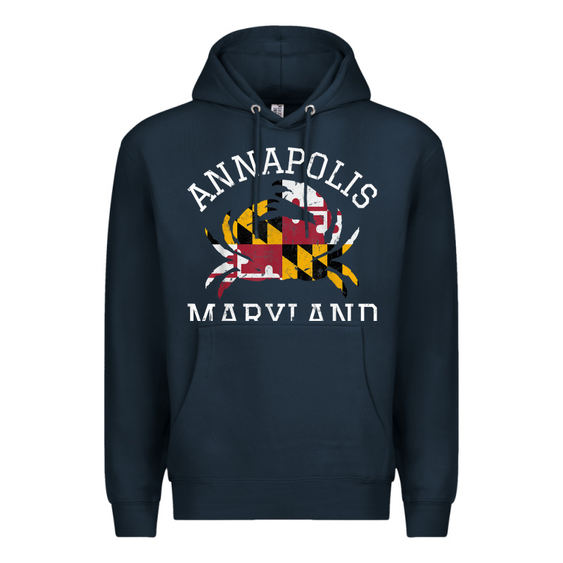 Annapolis Maryland Crab State Flag Home Travel Vintage Premium Hoodie by longCreatives | Teevron