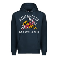 Navy Annapolis Maryland Crab State Flag Home Travel Vintage Premium Hoodie - longCreatives