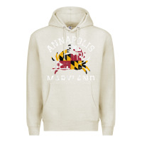 Oatmeal Heather Annapolis Maryland Crab State Flag Home Travel Vintage Premium Hoodie - longCreatives
