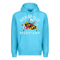 Ocean Blue Annapolis Maryland Crab State Flag Home Travel Vintage Premium Hoodie - longCreatives