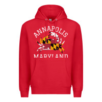 Red Annapolis Maryland Crab State Flag Home Travel Vintage Premium Hoodie - longCreatives
