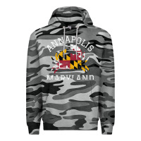 Slate Camo Annapolis Maryland Crab State Flag Home Travel Vintage Premium Hoodie - longCreatives