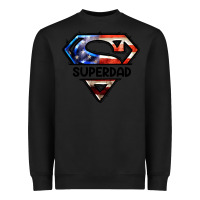 Black American Superdad Heavyweight Sweatshirt - LillyAllenDesigns