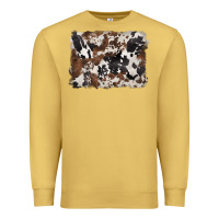Antique Gold black and brown cowhide background Premium Sweatshirt - BarkalooDesign