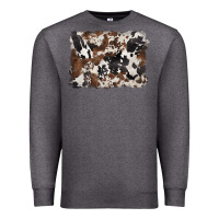 Charcoal Heather black and brown cowhide background Premium Sweatshirt - BarkalooDesign