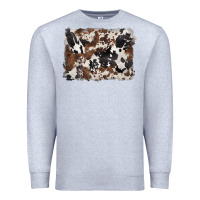 Heather Grey black and brown cowhide background Premium Sweatshirt - BarkalooDesign