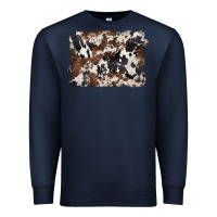 Navy black and brown cowhide background Premium Sweatshirt - BarkalooDesign