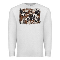 Oatmeal Heather black and brown cowhide background Premium Sweatshirt - BarkalooDesign