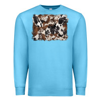 Ocean Blue black and brown cowhide background Premium Sweatshirt - BarkalooDesign