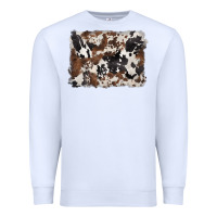 White black and brown cowhide background Premium Sweatshirt - BarkalooDesign