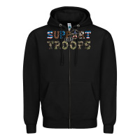 Black armed forces day support our troops Zipper Hoodie - Artiststas