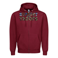 Burgundy armed forces day support our troops Zipper Hoodie - Artiststas