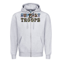 Heather Grey armed forces day support our troops Zipper Hoodie - Artiststas